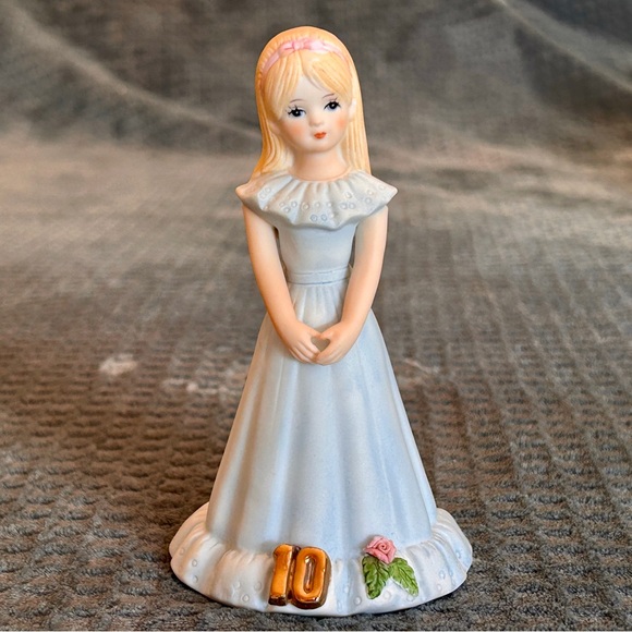 Vintage ENESCO Growing Up Birthday Girls Age 10 Blonde Porcelain Girl Figurine - Picture 7 of 16